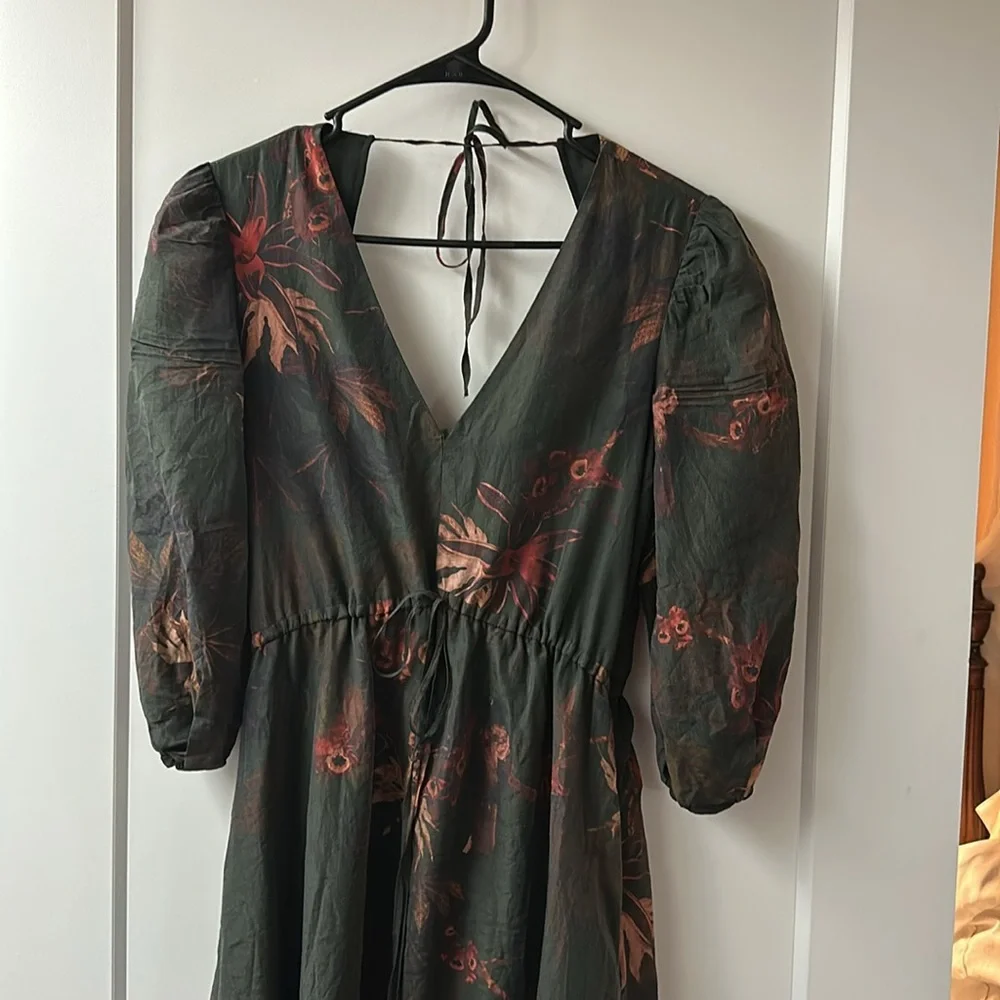 All Saints Dark Floral Long Sleeve Dress - Picture 2 of 6